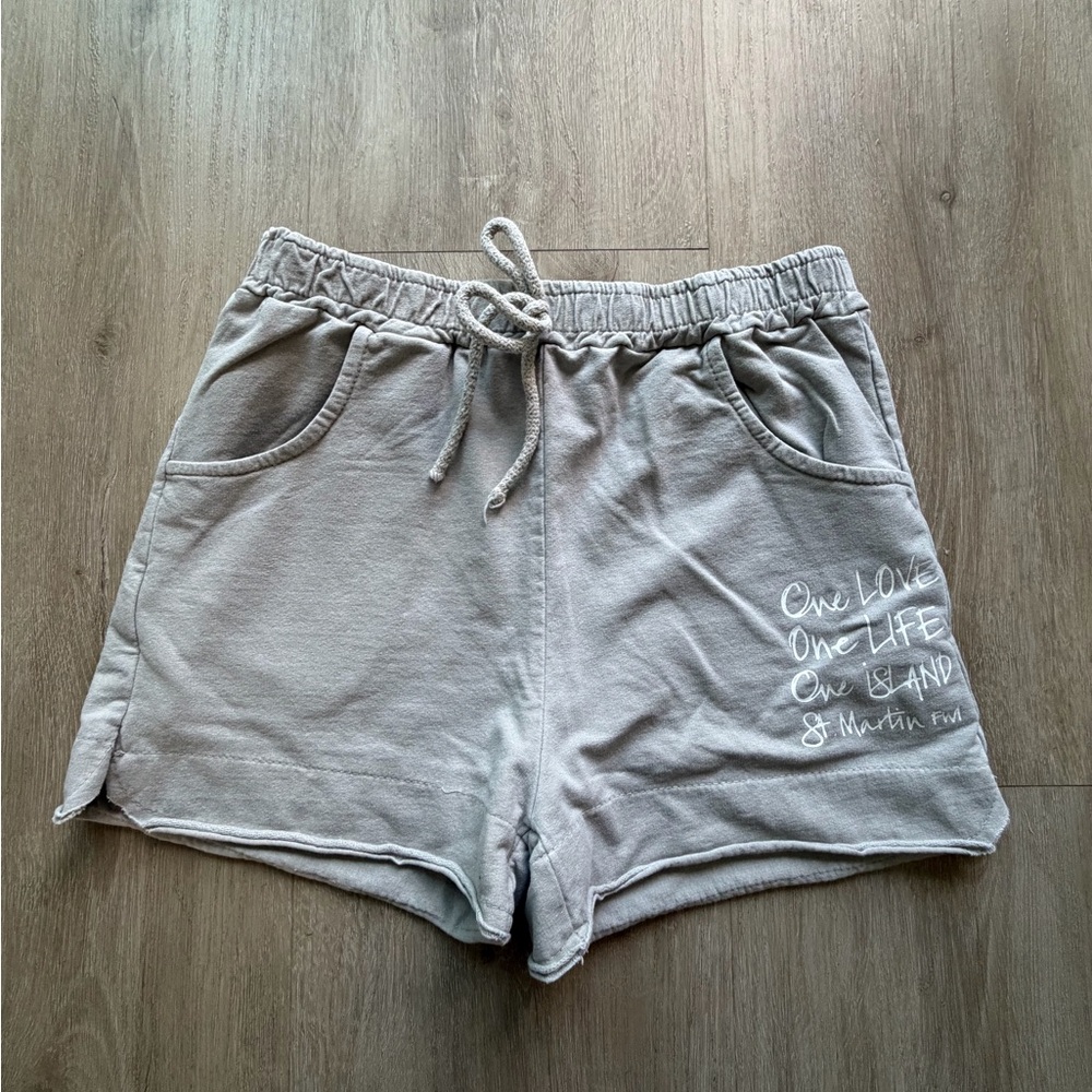 Casual Drawstring Women's Shorts in Light Gray